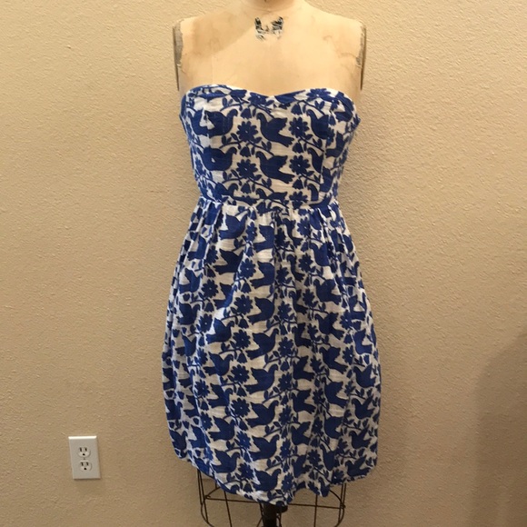 navy blue and white floral dress